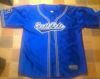 SOUTH POLE jersey, vintage Southpole t-shirt, blue 90s hip-hop clothing, 1990s hip hop shirt, og, gangsta rap, size XL