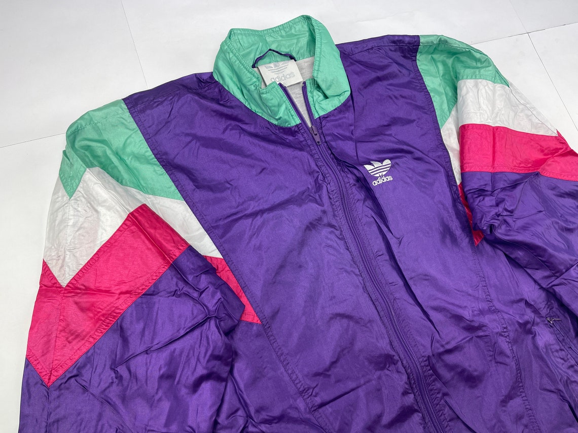 ADIDAS tracksuit neon purple vintage track suit jacket pants | Etsy