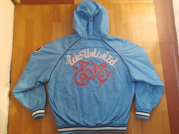 ECKO UNLTD Jacket, Quilted Light Blue Vintage Nylon Jacket, 90s