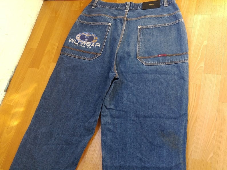 WU WEAR jeans vintage hip hop baggy loose jeans 90s hip-hop | Etsy