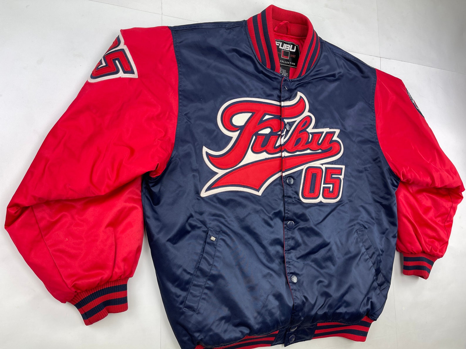 FUBU Jacket Red Vintage College Varsity Bomber 90s Hip Hop Etsy