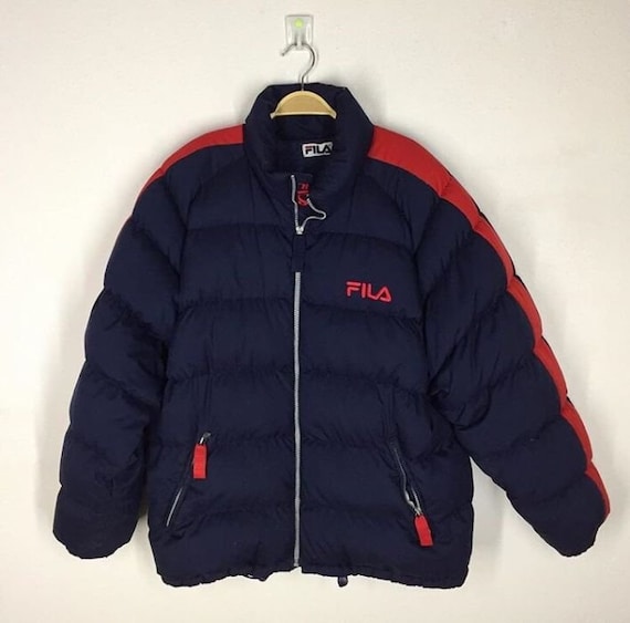 red and blue fila jacket