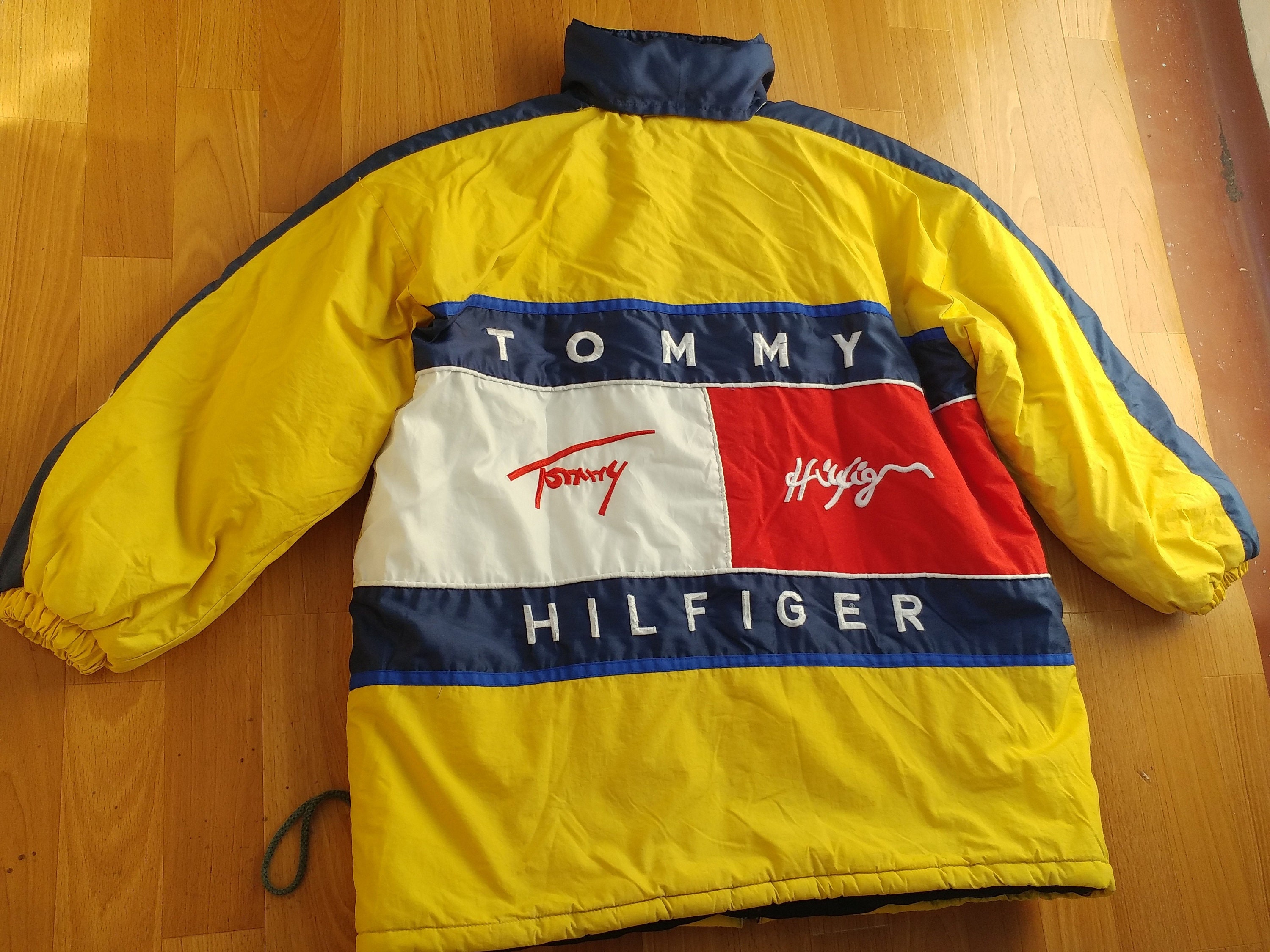 Tommy Hilfiger Jacket Yellow Vintage Big Logo Tommy 90s - Etsy