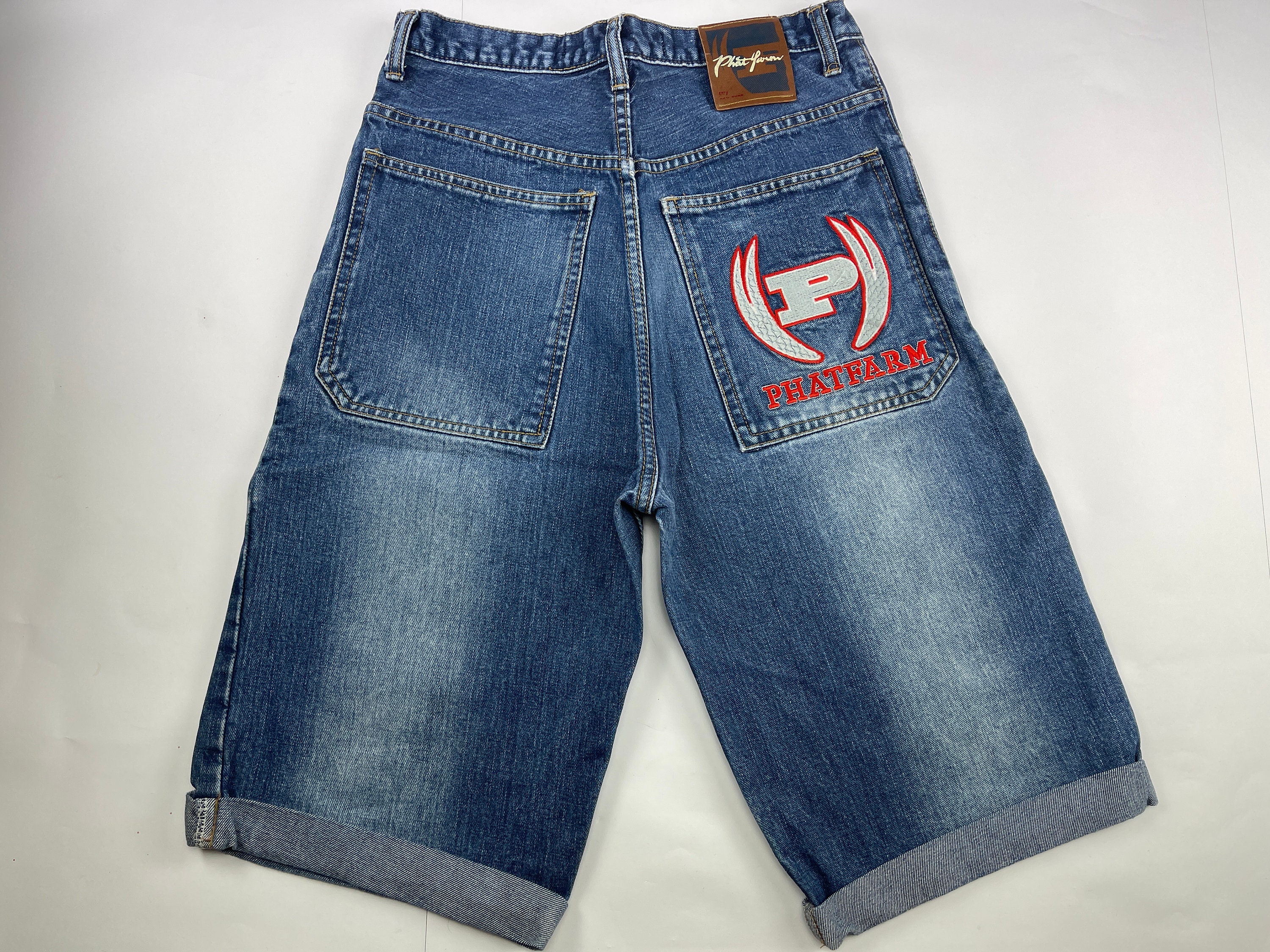 Phat Farm Jeans Shorts Blue Vintage Baggy Jeans 90s Hip-hop - Etsy