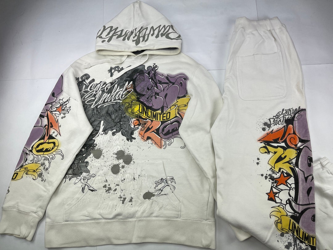 Ecko Unltd Tracksuit Beige Vintage Suit Jacket Joggers Etsy