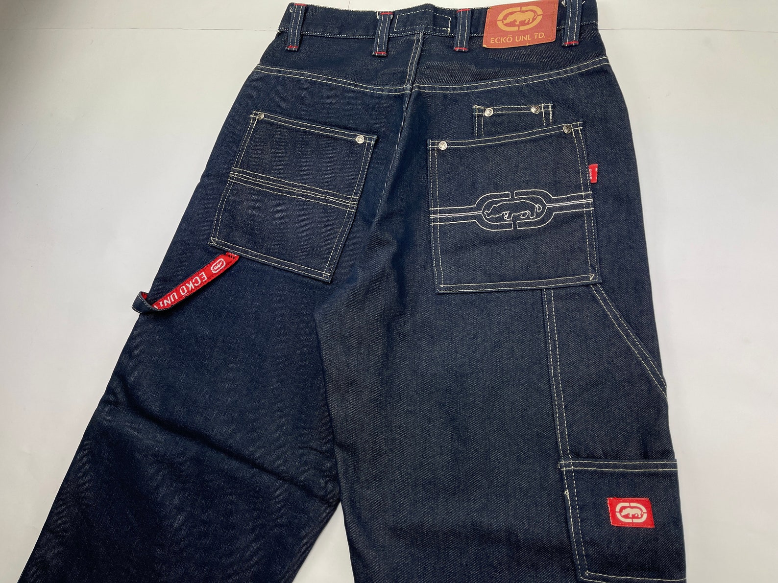 Jeans Ecko Unltd bleu brillant pantalon baggy vintage Etsy France