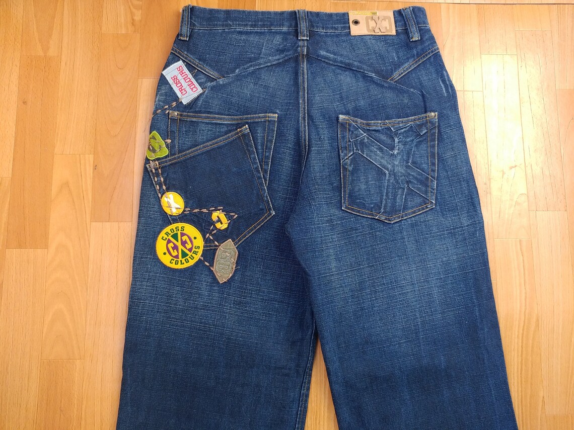 Cross Colours Jeans Vintage Baggy Jeans 90s Hip-hop Clothing | Etsy