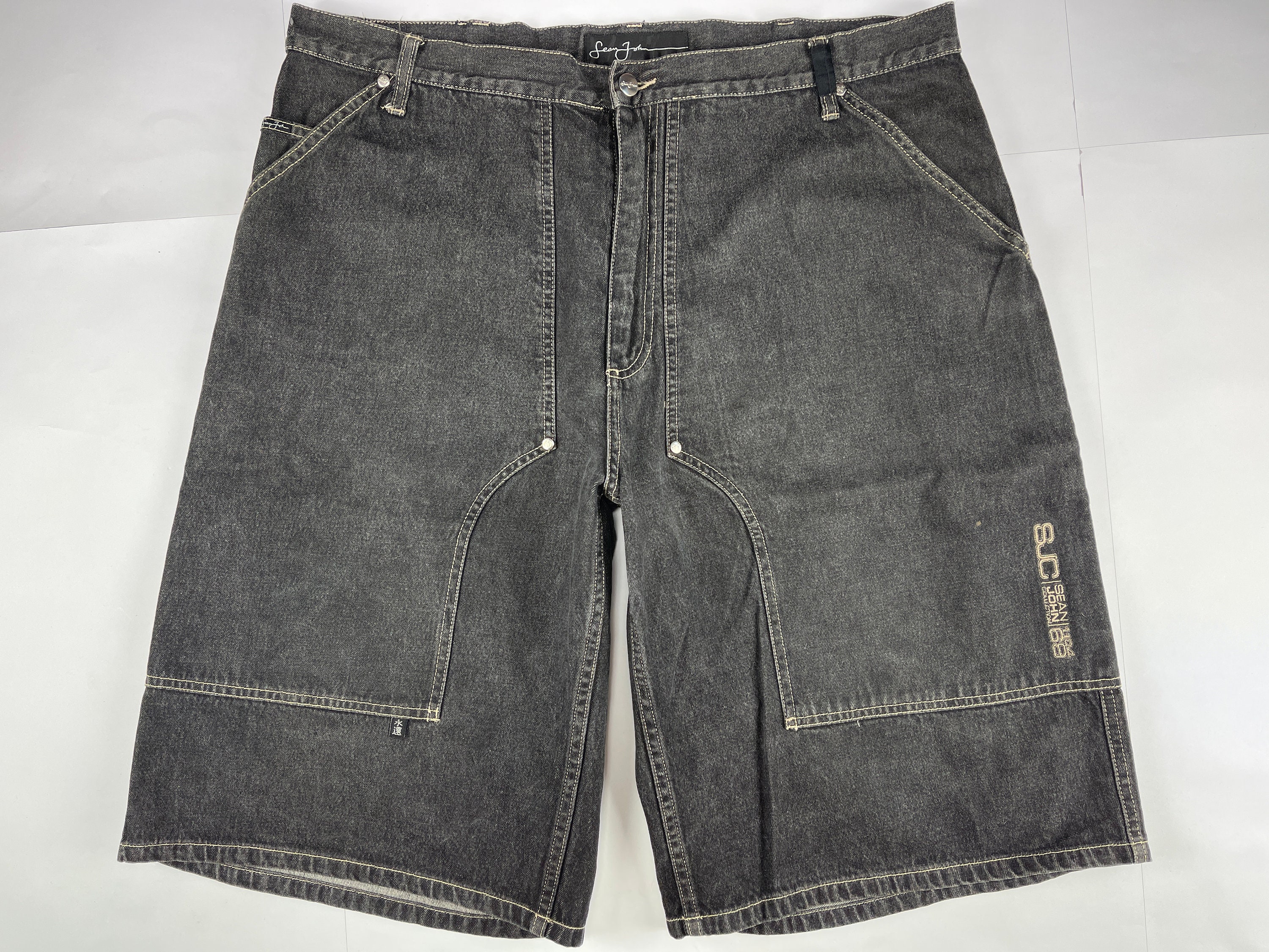 sean john jeans shorts baggy denim