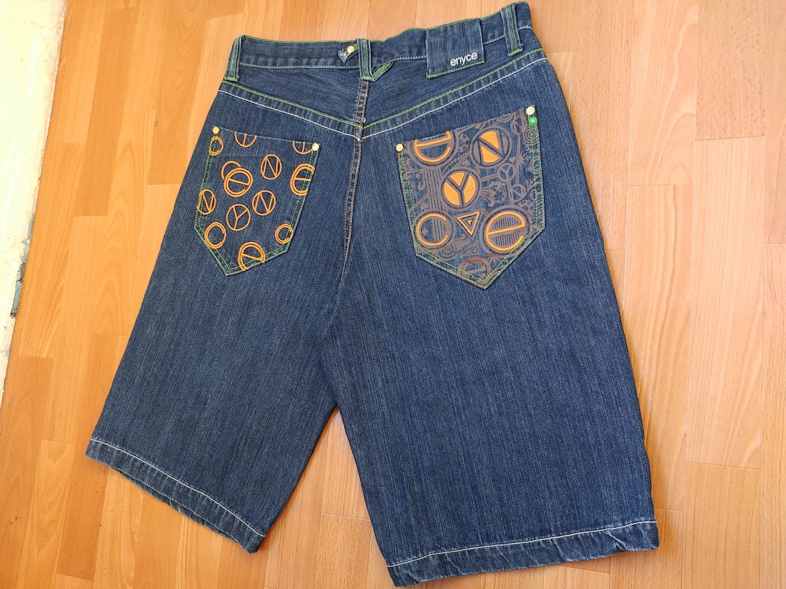 Enyce Jeans Shorts Vintage Blue Baggy Denim Shorts 90s - Etsy