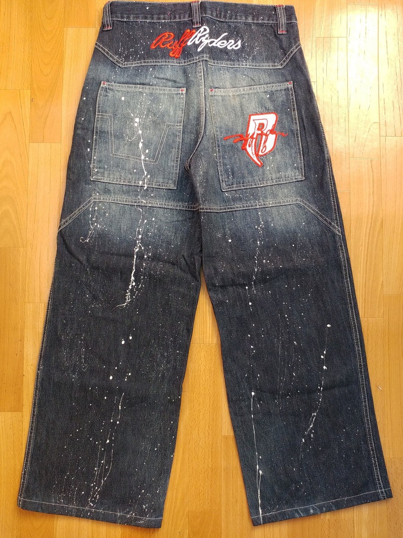 RUFF RYDERS Jeans Vintage Baggy Blue Jeans 90s Hip-hop | Etsy