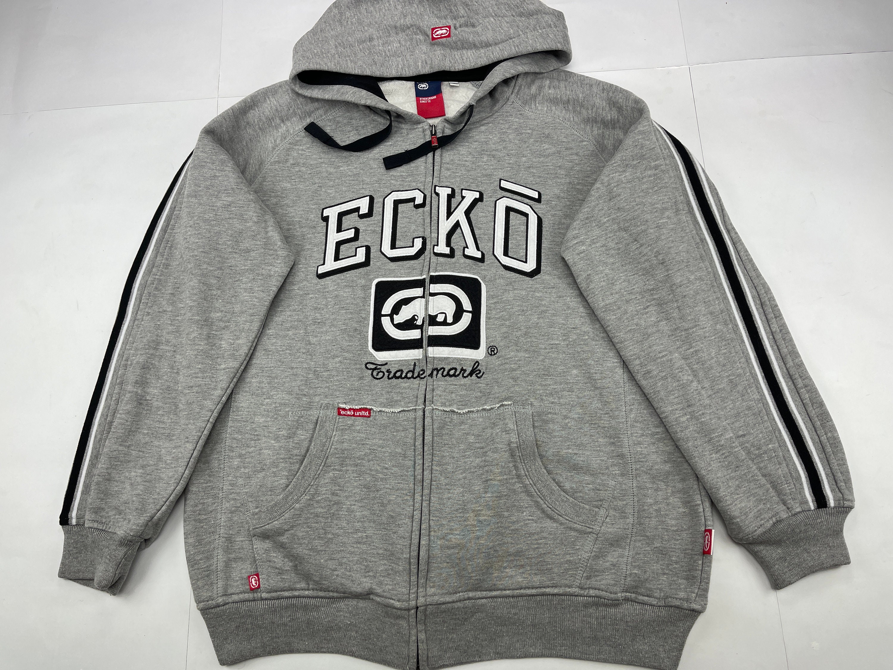 ECKO UNLTD Hoodie Gray Vintage Hip Hop Sweatshirt 90s Hip Etsy UK