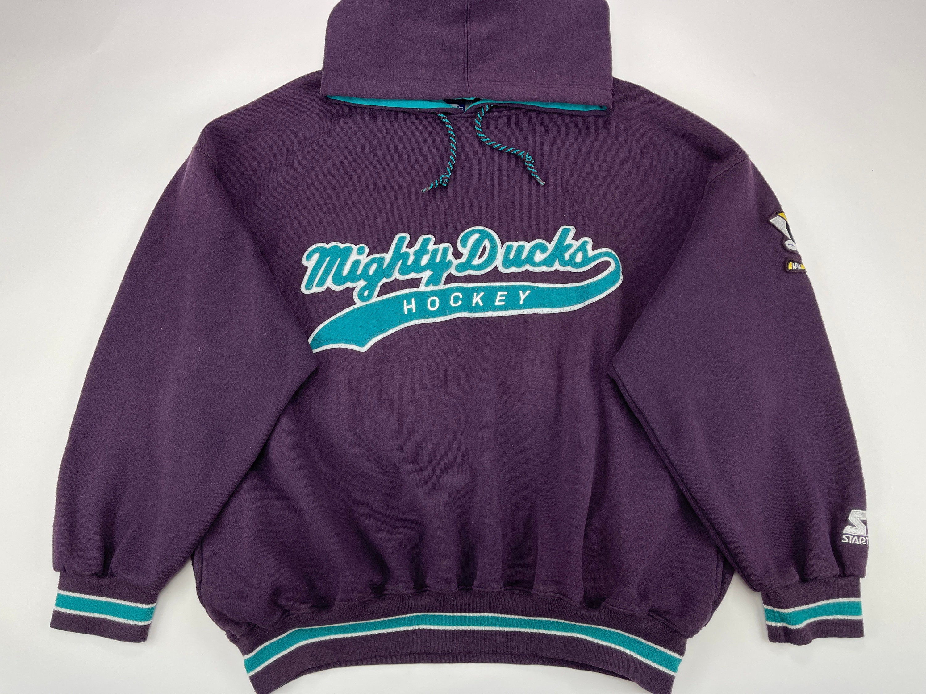 Mighty Ducks “sewn On” Hooded Sweatshirt Medium 22