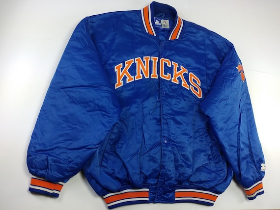 Vintage Starter 90's NBA New York Knicks Pullover Jacket Blue (M)
