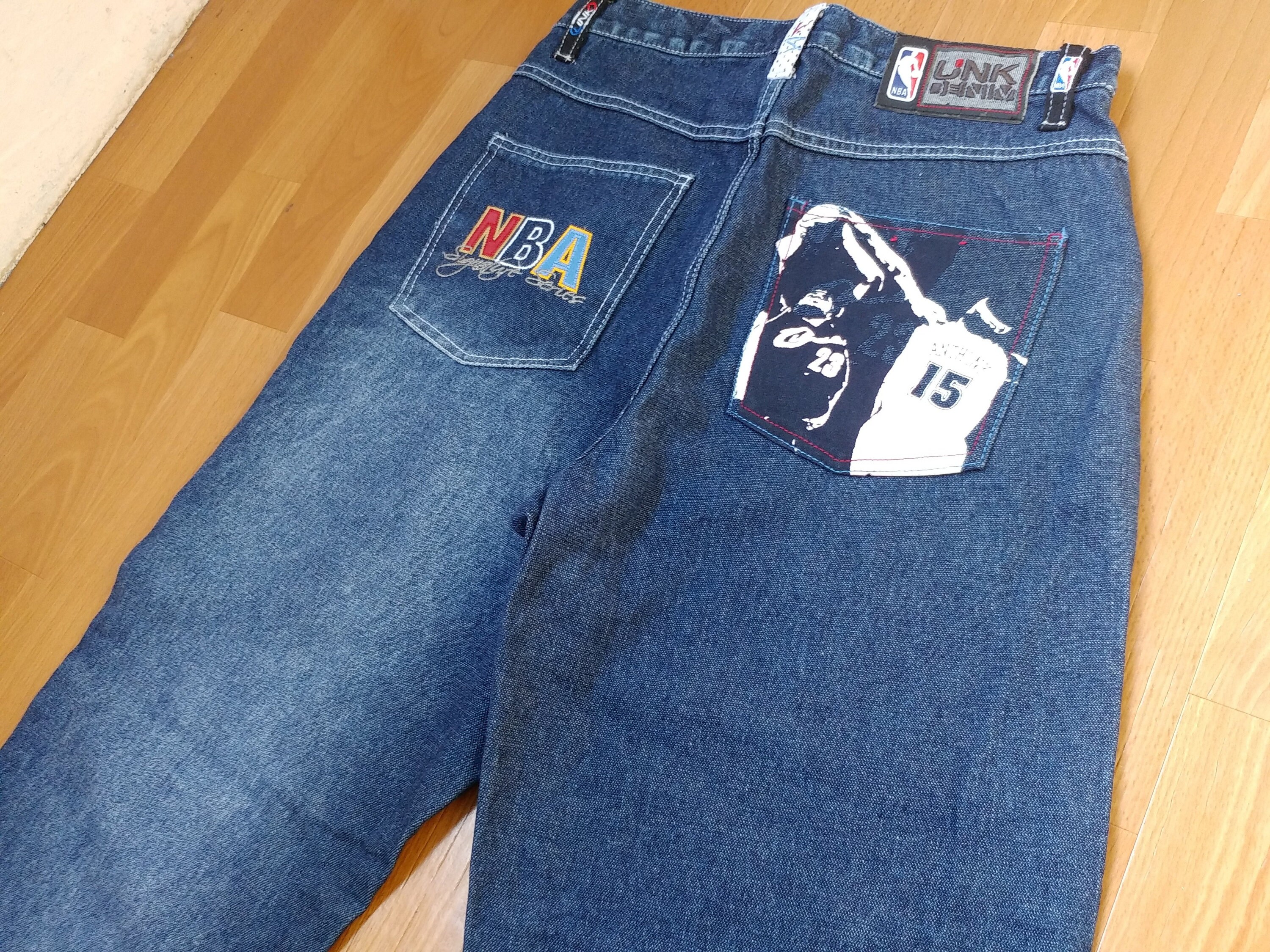 NBA jeans vintage denim UNK basketball pants Cleveland Etsy
