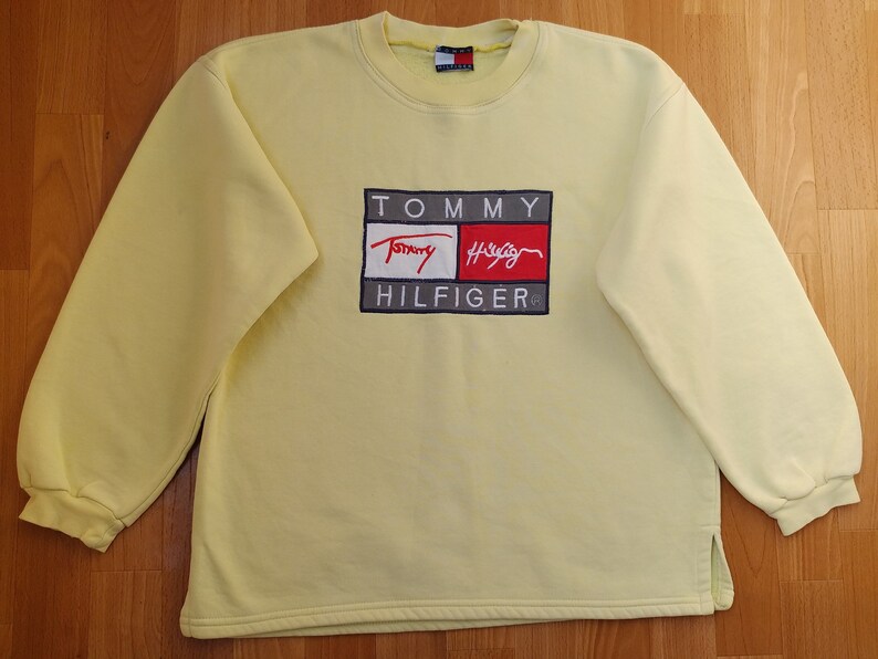 TOMMY HILFIGER sweatshirt vintage neon green shirt, 90s hip hop clothing, 1990s hip hop shirt, Tommy big logo, og, gangsta rap, size S Small TOMMY HILFIGER sweatshirt vintage neon green shirt, 90s hip hop clothing, 1990s hip hop shirt, Tommy big logo, og, gangsta rap, size S Small
