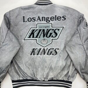 Vtg 80s LOS ANGELES KINGS NHL Back Patch Chalk Line Varsity Jacket