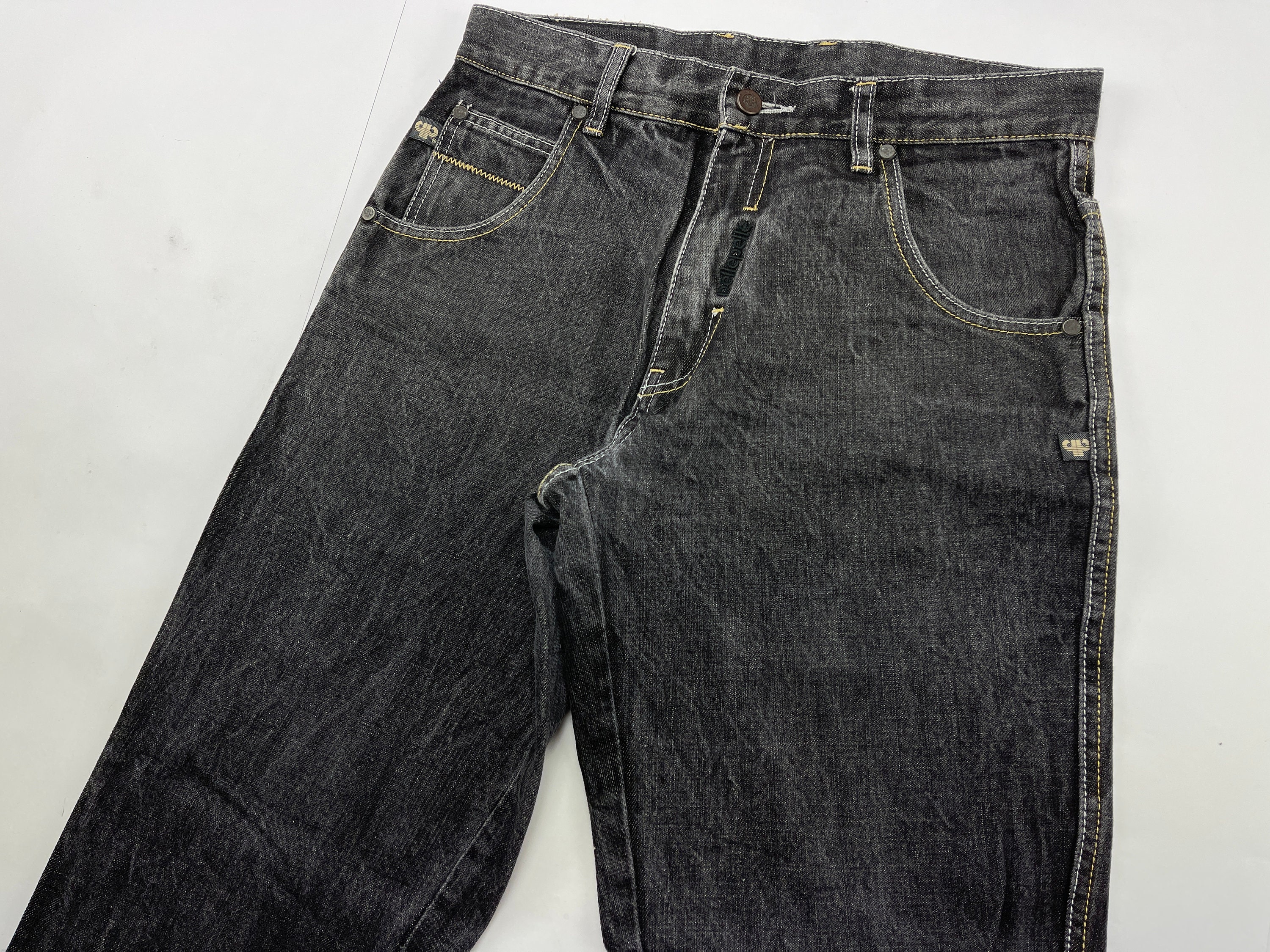 Pelle Pelle jeans black vintage baggy jeans Marc Buchanan | Etsy