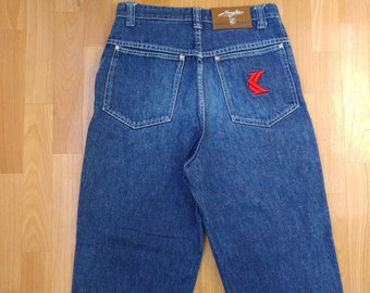 KARL KANI jeans, vintage baggy Kani jeans loose blue 90s hip-hop clothing, old school 1990s hip hop, OG, gangsta rap, size W 28