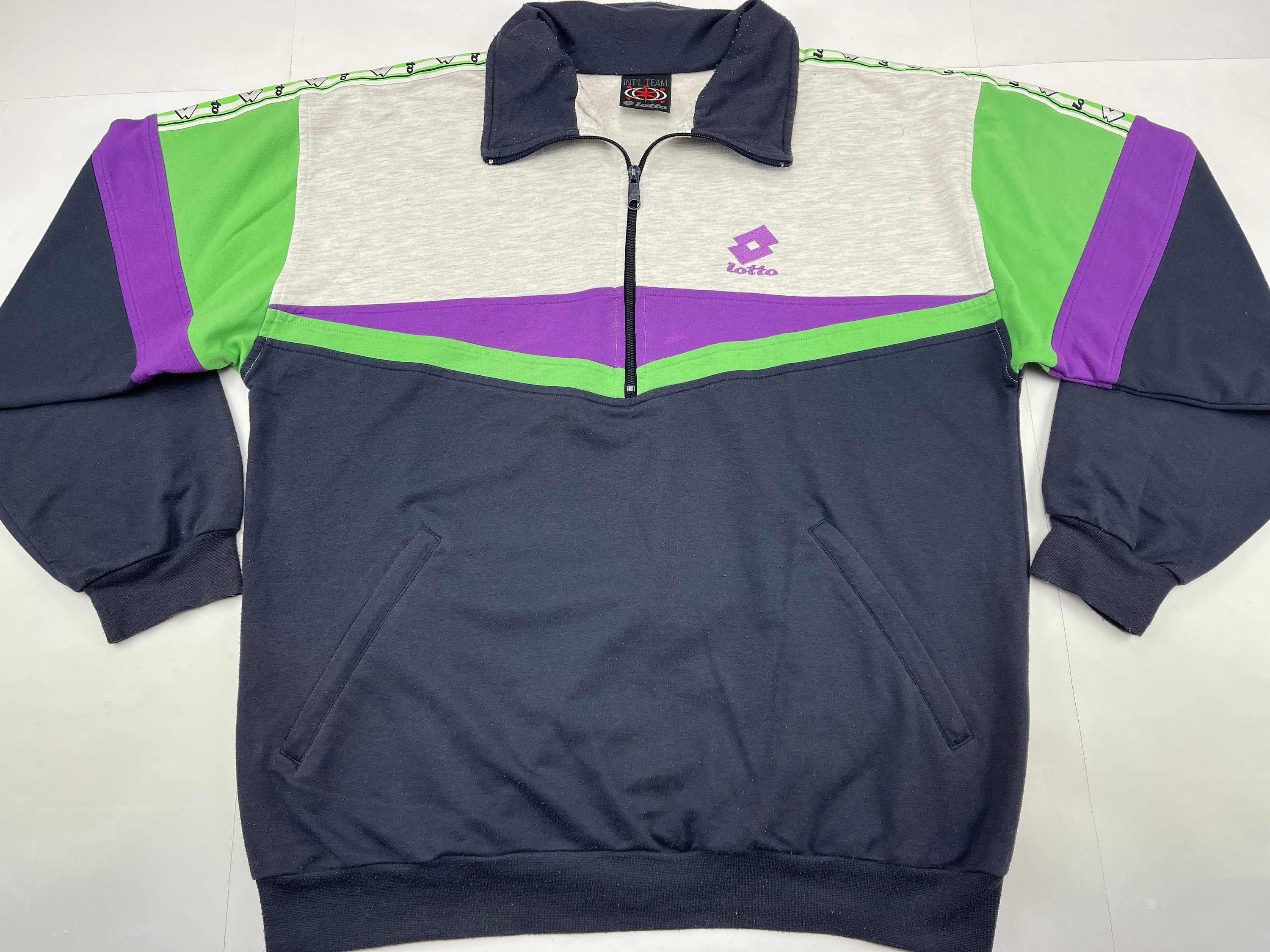 Lotto Jacke schwarz Vintage Track Top 90er Hip Hop Etsy.de