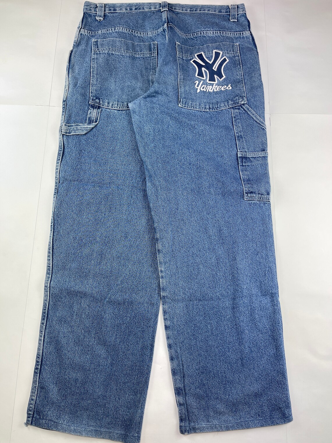 New York Yankees Jeans Vintage Basketball Pants 90s Hip Hop Etsy