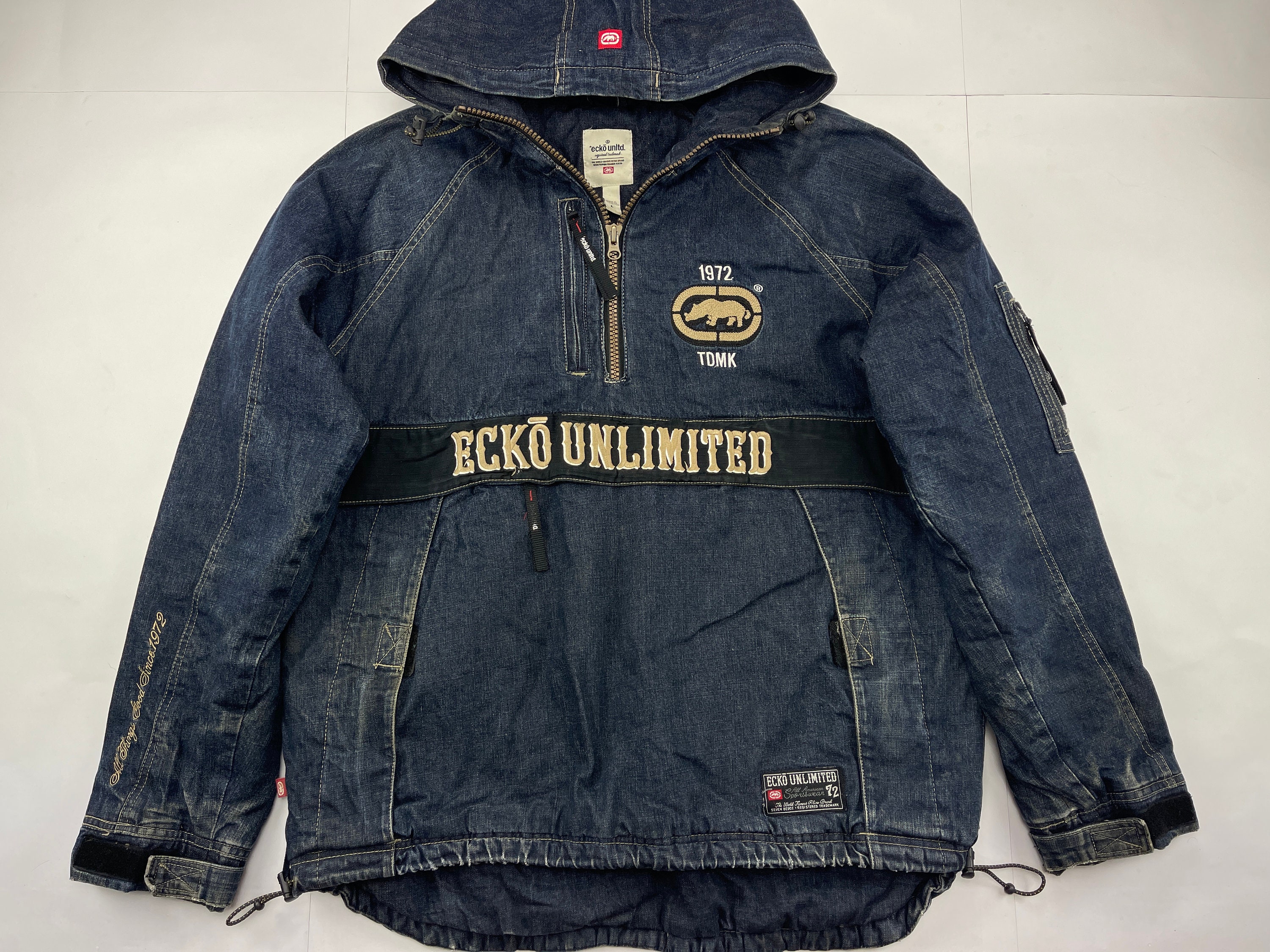 ECKO UNLTD Jacket Black Half Zip Anorak 