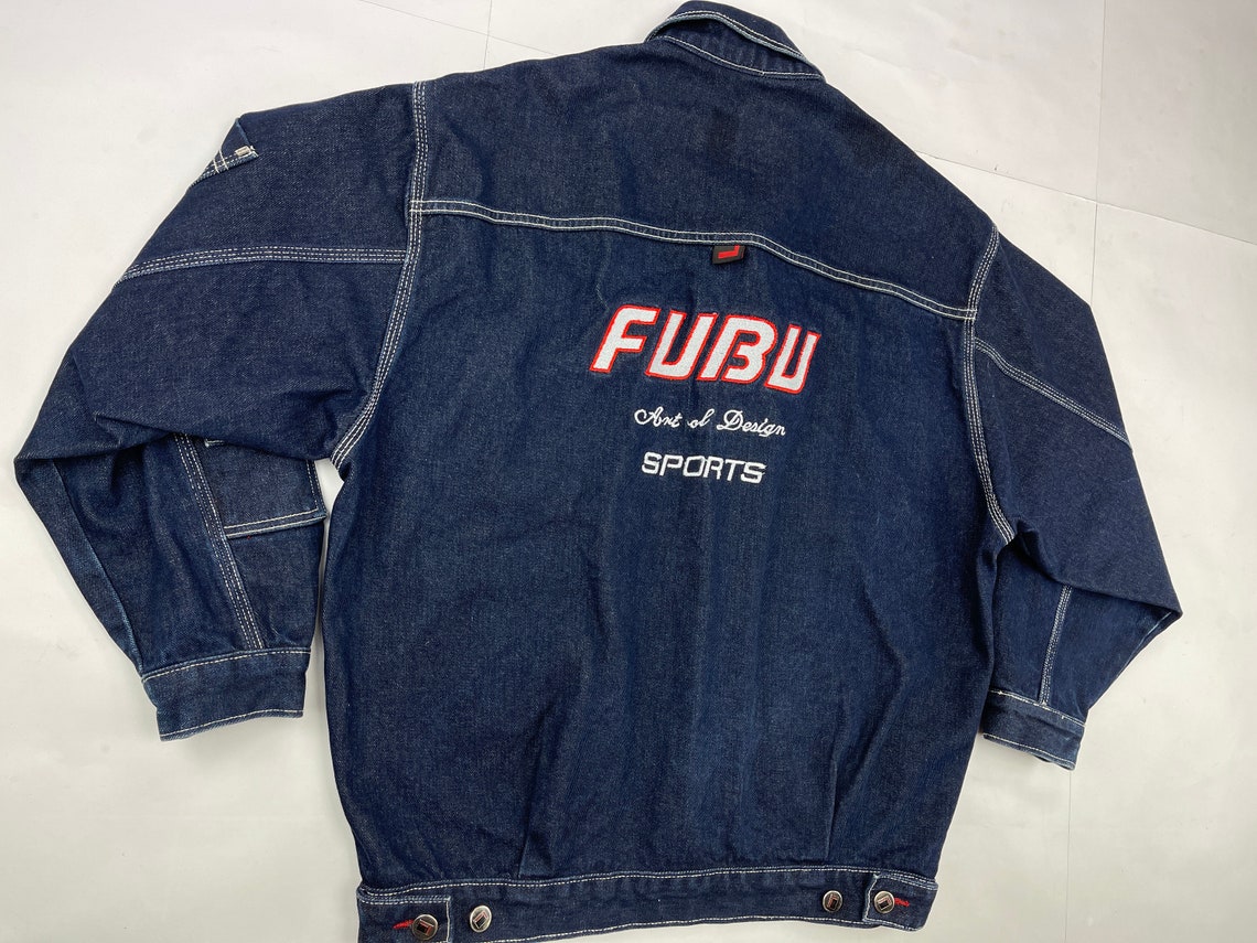 FUBU jacket blue vintage hip-hop denim jacket jeans 90s | Etsy