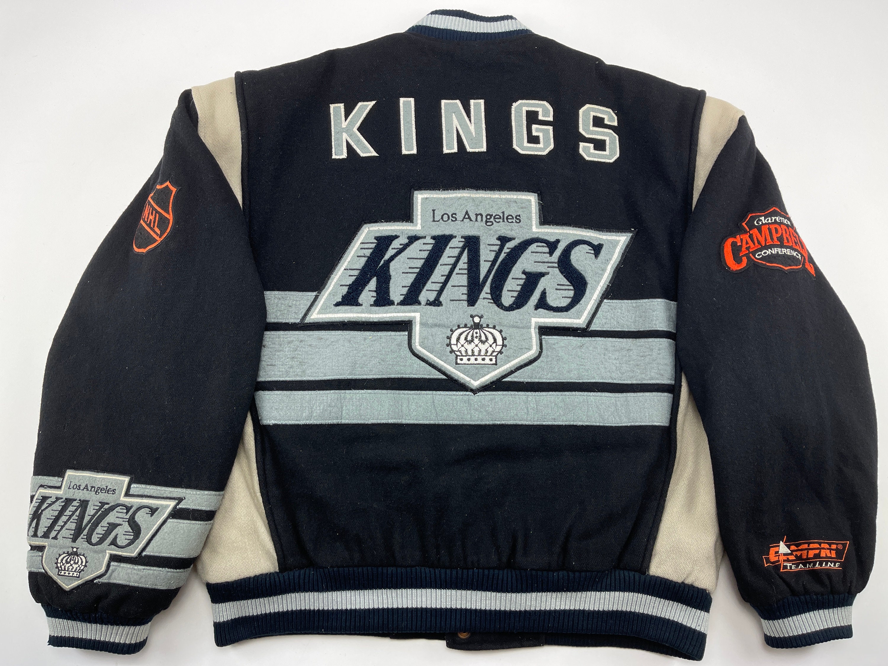 Jeff Hamilton Rare Vintage Los Angeles kings Leather Varsity Jacket Men’s XL