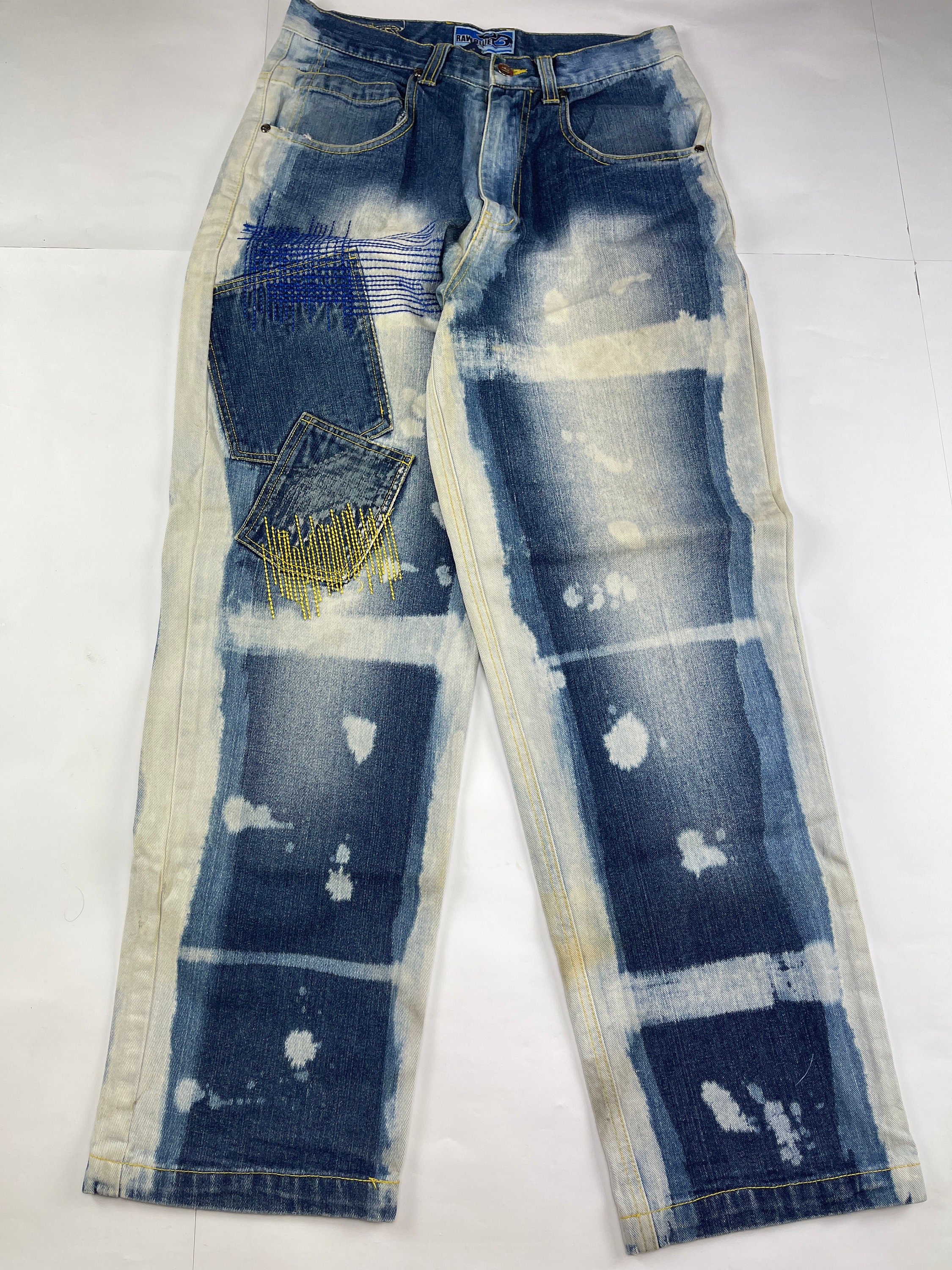 Raw Blue jeans blue vintage baggy jeans 90s hip hop | Etsy