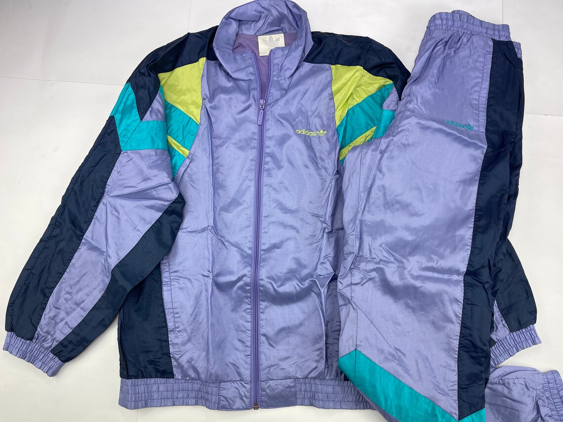 ADIDAS Tracksuit Neon Purple Vintage Track Suit Jacket Pants - Etsy
