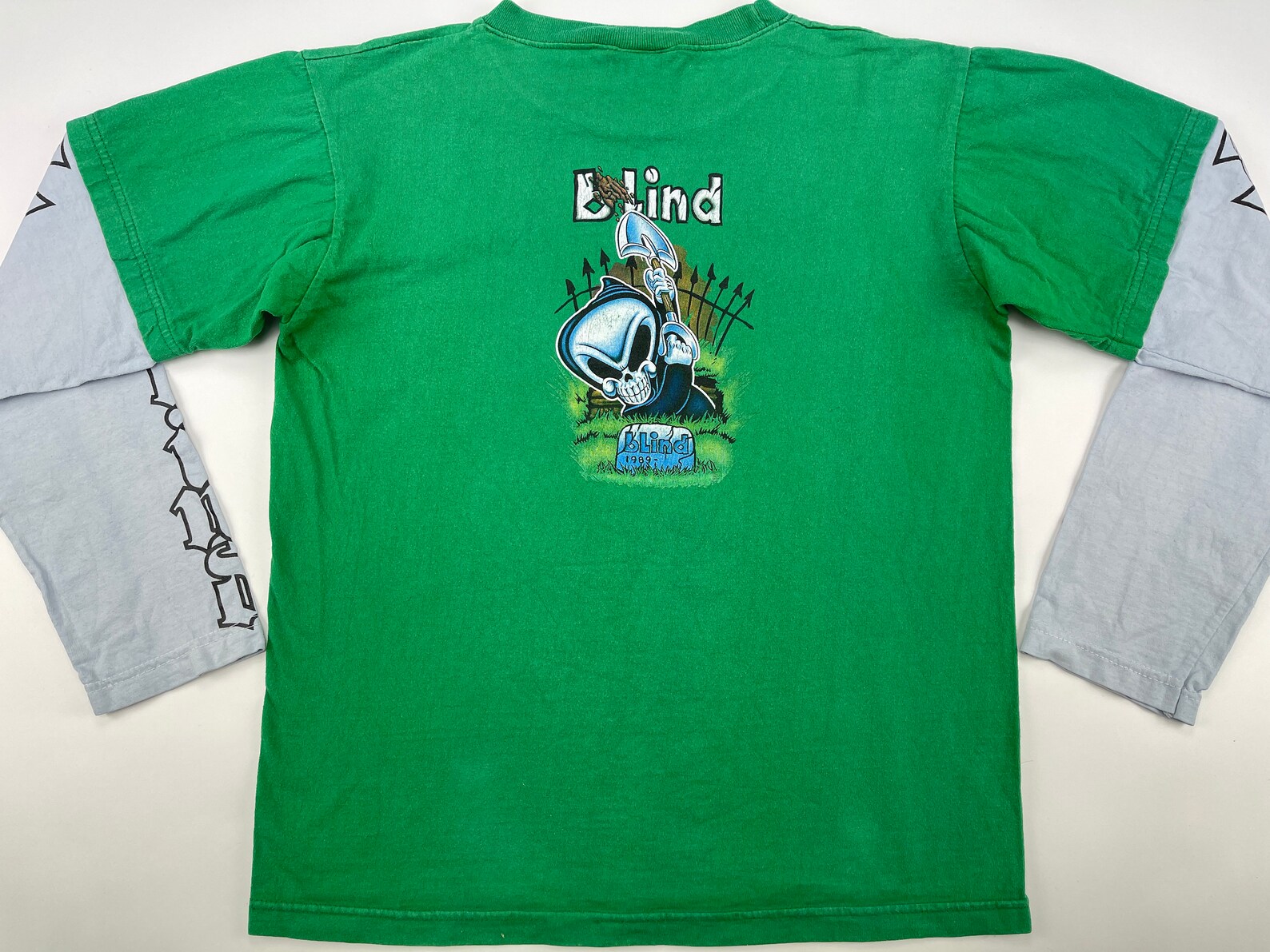 Blind Skateboards Tshirt Vintage Green Jersey 90s Hip Etsy