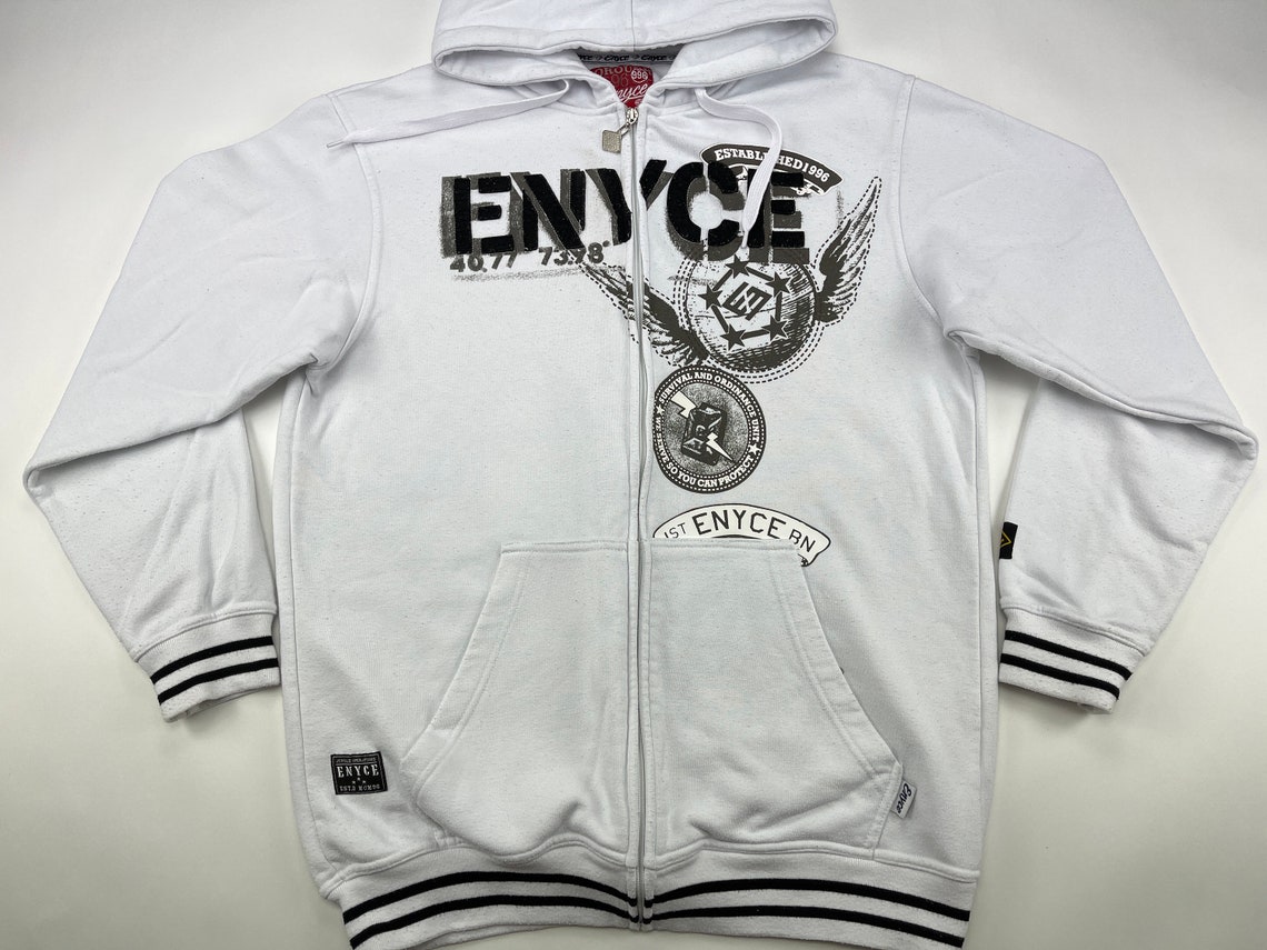 Enyce hoodie white vintage 90s hip hop clothing 1990s Etsy
