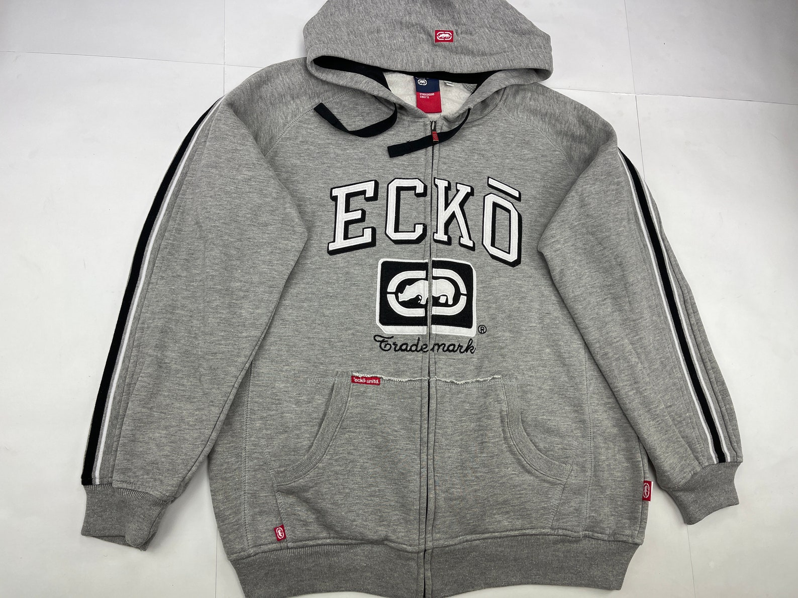 ECKO UNLTD Hoodie Gray Vintage Hip Hop Sweatshirt 90s Hip - Etsy UK