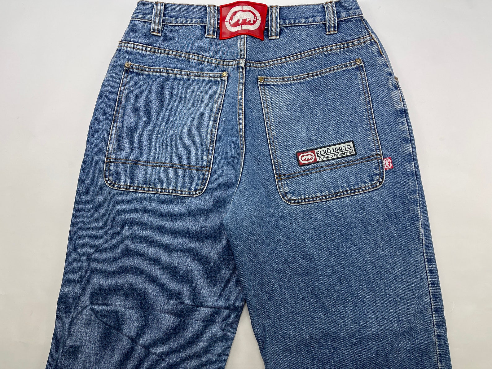 Ecko Unltd Jeans Blue Vintage Baggy Pants 90s Hip Hop Etsy