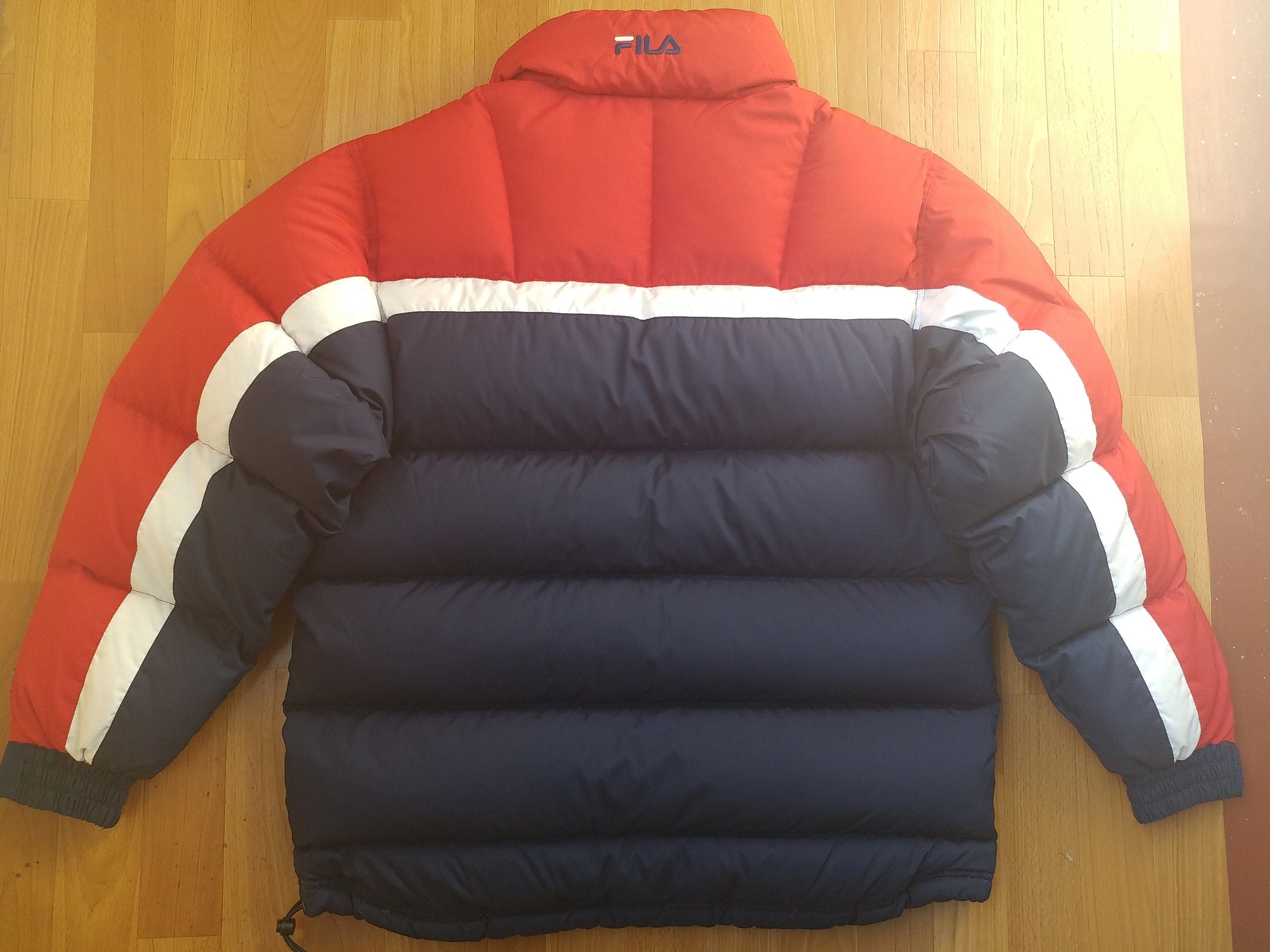 FILA jacket red deadstock vintage down puffer jacket 90s hip | Etsy