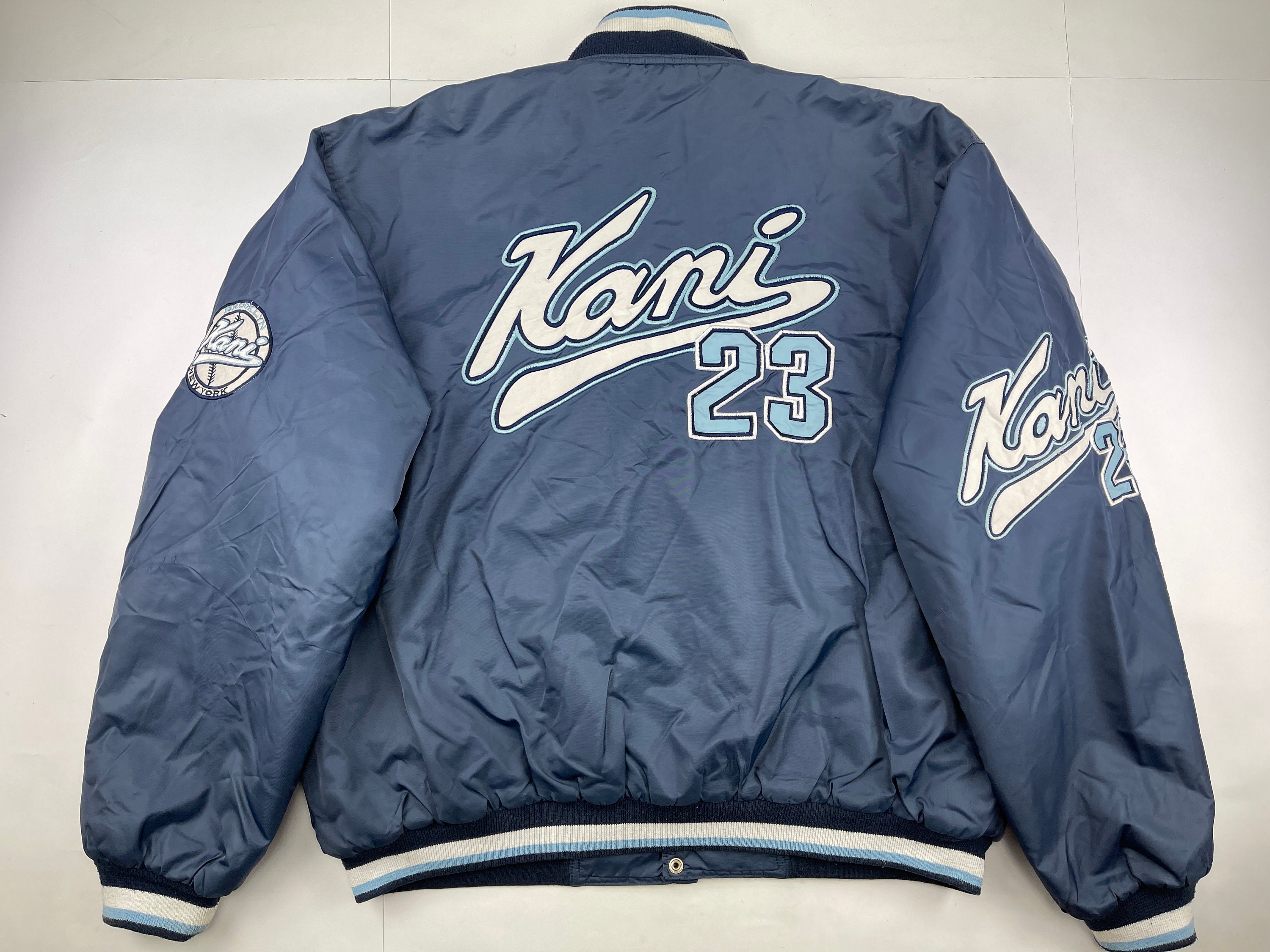 Salida metano Museo Guggenheim Karl Kani chaqueta Brooklyn bombardero kani azul hip-hop - Etsy México