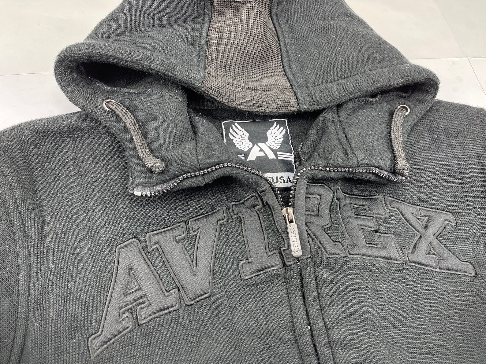 Avirex hoodie black vintage 90s hip hop clothing 1990s | Etsy