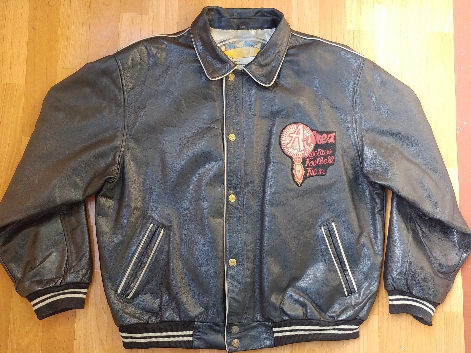 Veste en cuir AVIREX manteau de cuir noir vintage 1988 90 s Etsy