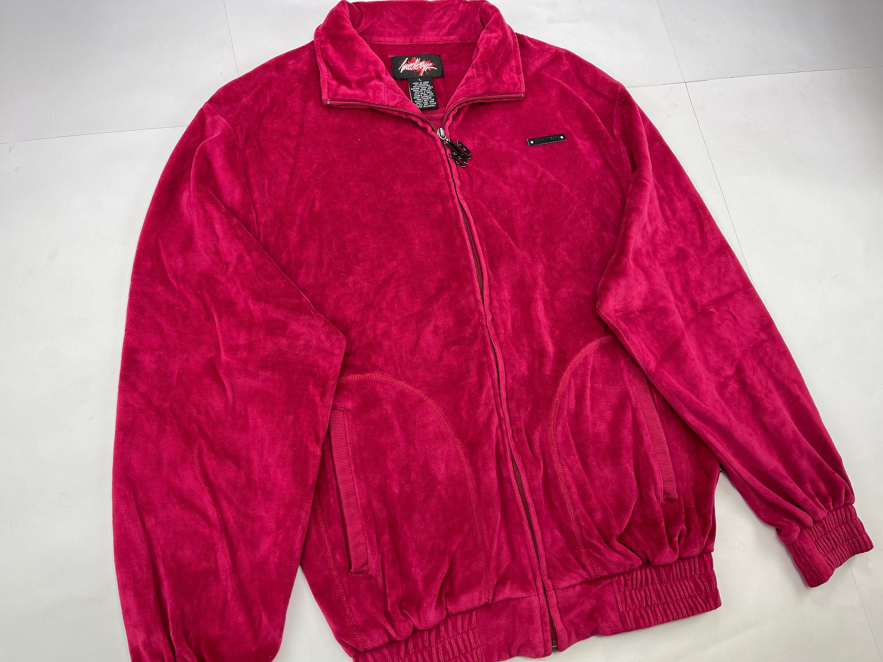 Hoodboyz tracksuit red velour vintage track suit jacket Etsy