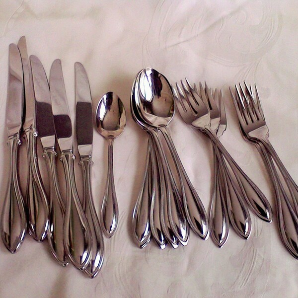 Stainless steel flatware set Oneida 19 pc. set replacements kitchen silverware 18/8