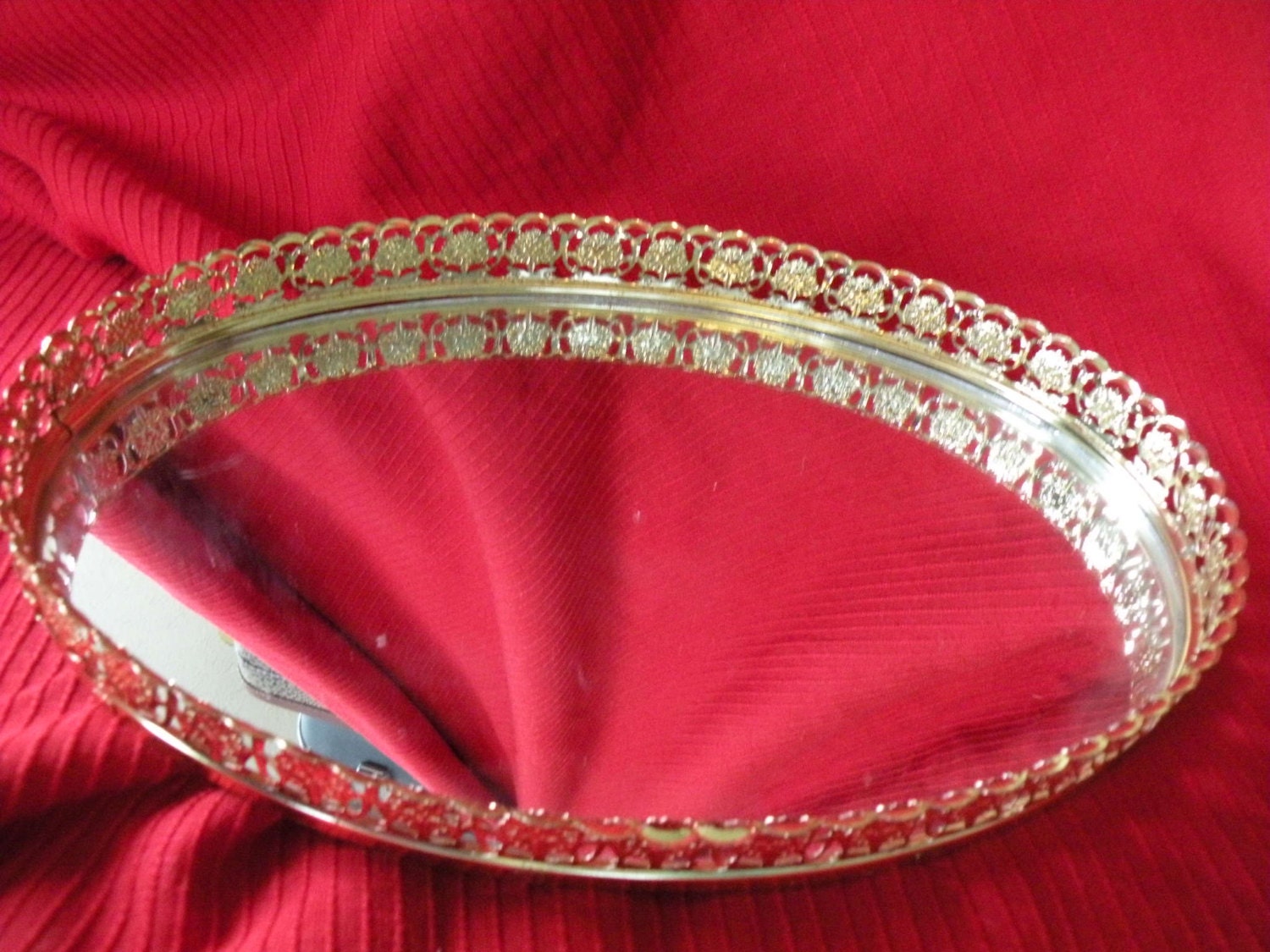 Oval vanity Tray Dresser tray vanity Mirror tray Etsy