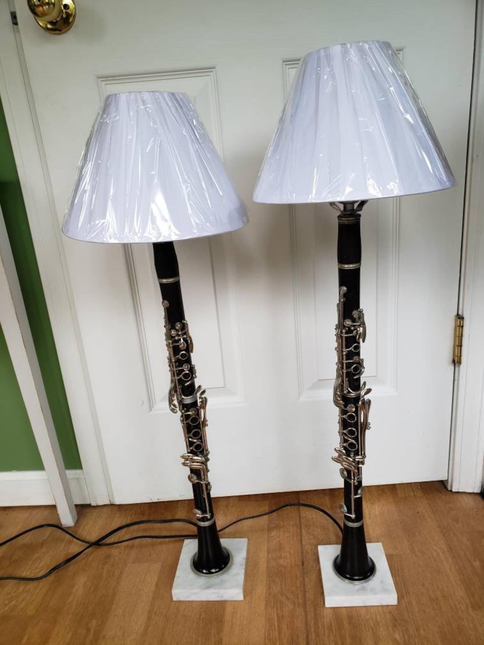 2 Lamps Vintage Musical Instrument Lamp Studio Etsy