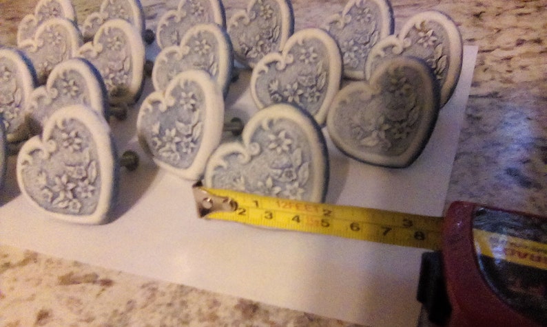 17 Heart Shaped Knobs Drawer Pulls Dresser Knobs Set Of 17 Etsy