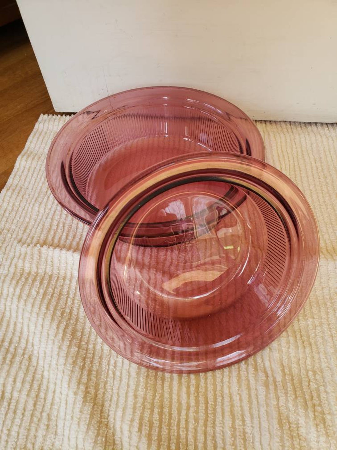 Pyrex Stacking Casserole Dishes Cranberry Pyrex Bowls, Vision Ware ...