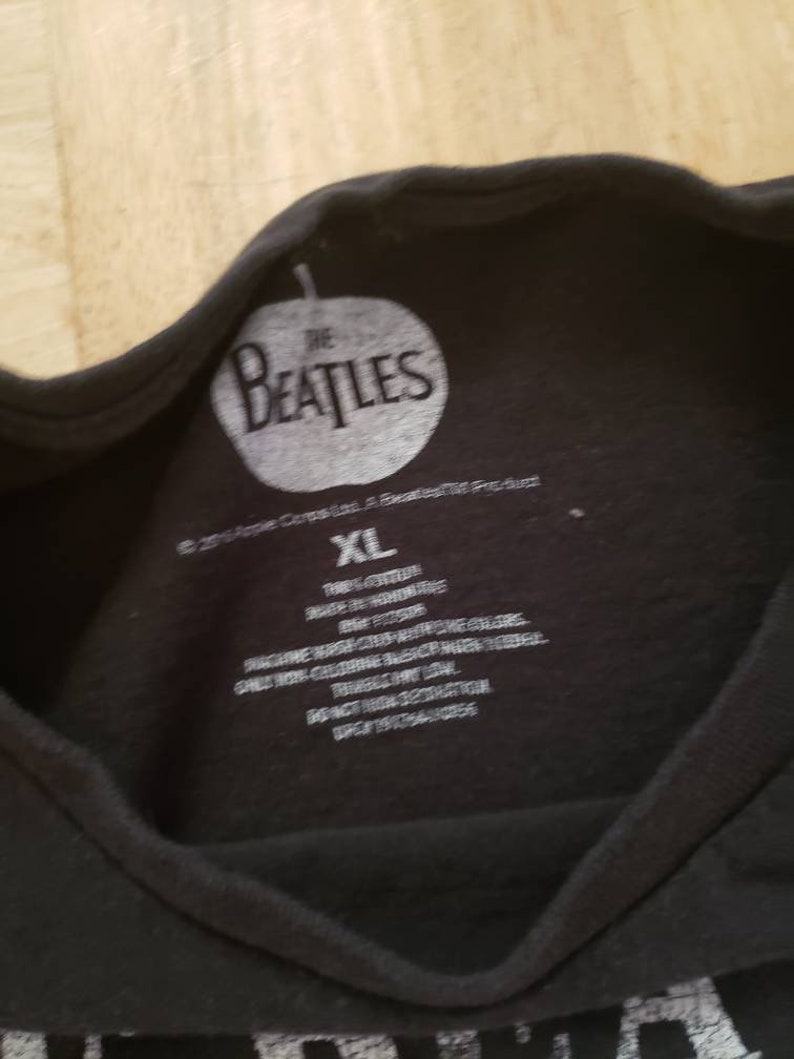 The Beatles Abbey Road Tee Shirt Black graphic tee shirt Xlarge black tee shirt 100 percent cotton