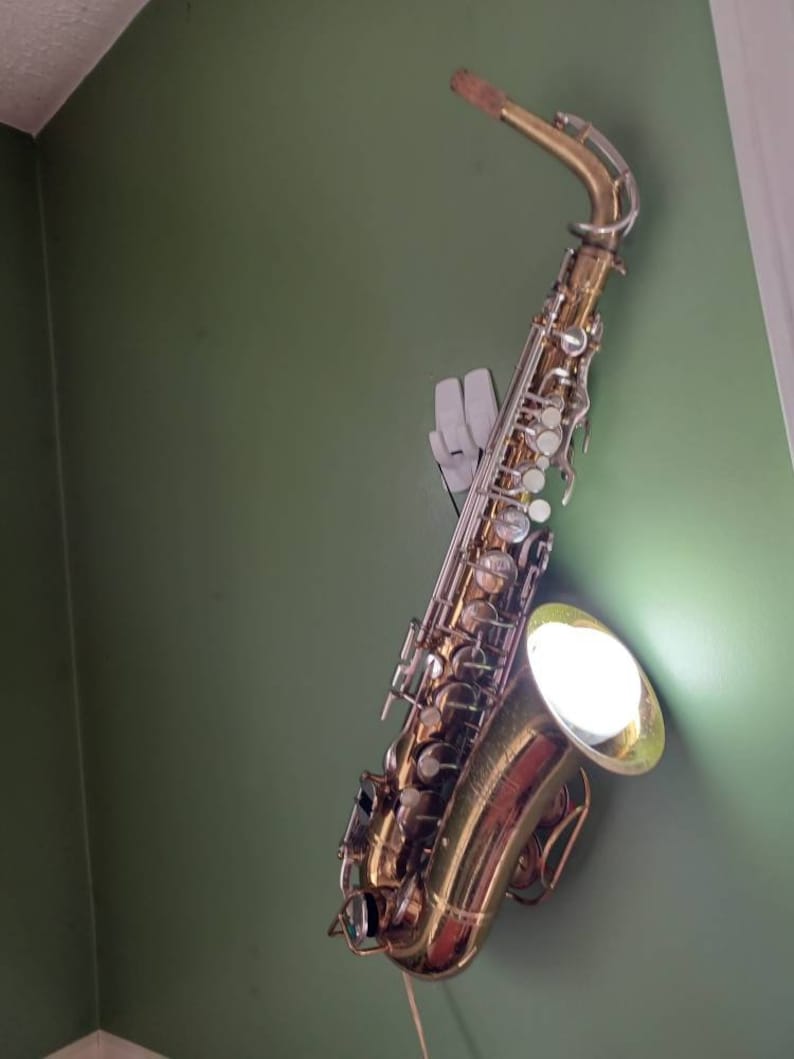 Saxophone Lamp Wall Sconce Musical Decorvintage Saxophone Etsy
