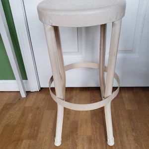 Metal stool, industrial stool, seating, workshop stool