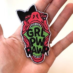 GRL PWRAWR Dinosaur Patch - Iron or sew on