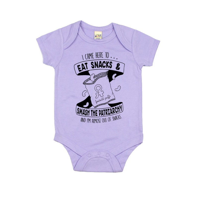 Eat Snacks & Smash the Patriarchy Infant Bodysuit image 2