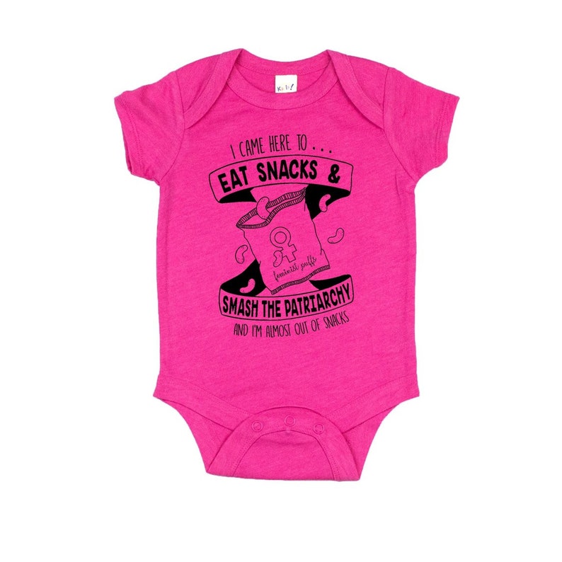 Eat Snacks & Smash the Patriarchy Infant Bodysuit image 3