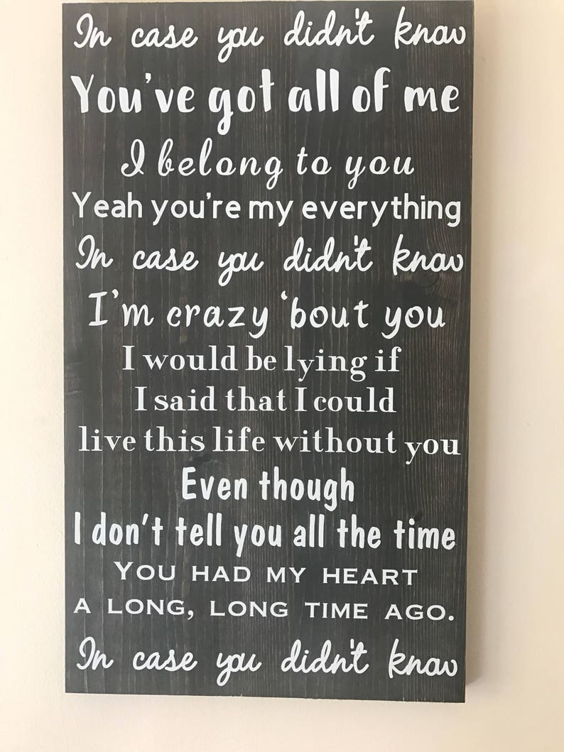 In Case You Didn T Know Quotes In Case You Didnt Know Brett Young Lyrics | Etsy